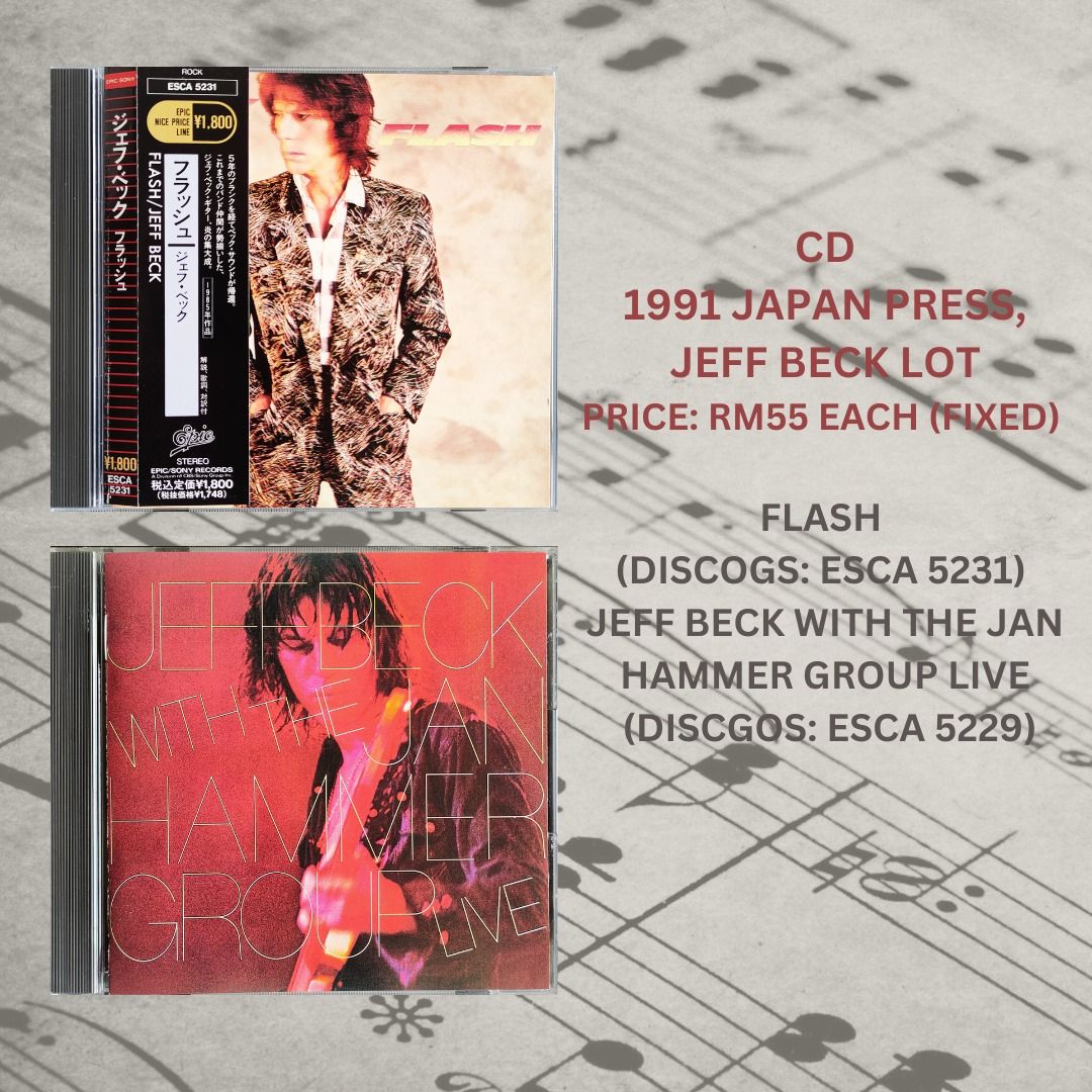 CD / 1991 JAPAN PRESS, JEFF BECK LOT / PRICE: RM55 EACH (FIXED) / CAN ...