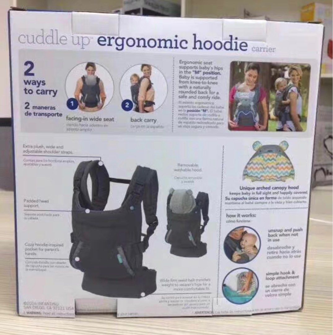 Clear Out The Warehouse Offer 55 Infantino Cuddle Up Ergonomic Hoodie Carrier Removable Hood For Baby Weight 5.4 to 18.1kg Only Grey Color Babies Kids Going Out Carriers Slings on Carousell