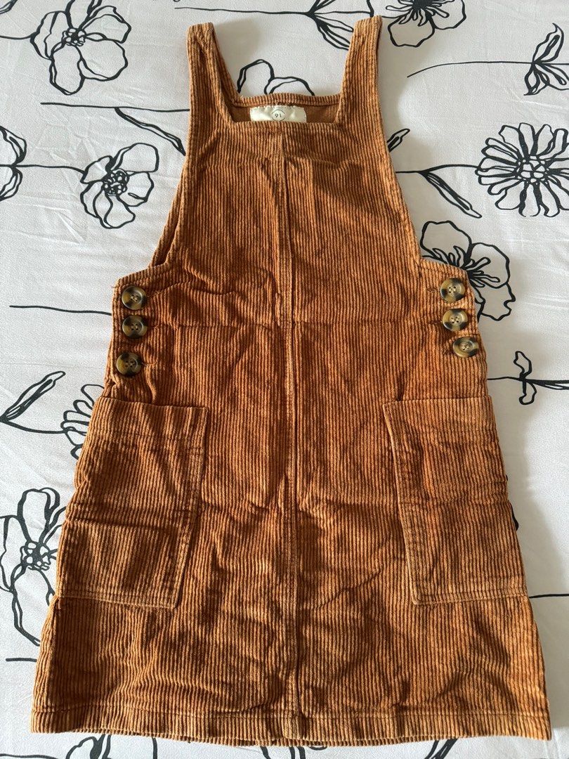Cotton On Corduroy Pinafore Dungaree Dress, Women's Fashion, Dresses &  Sets, Dresses on Carousell
