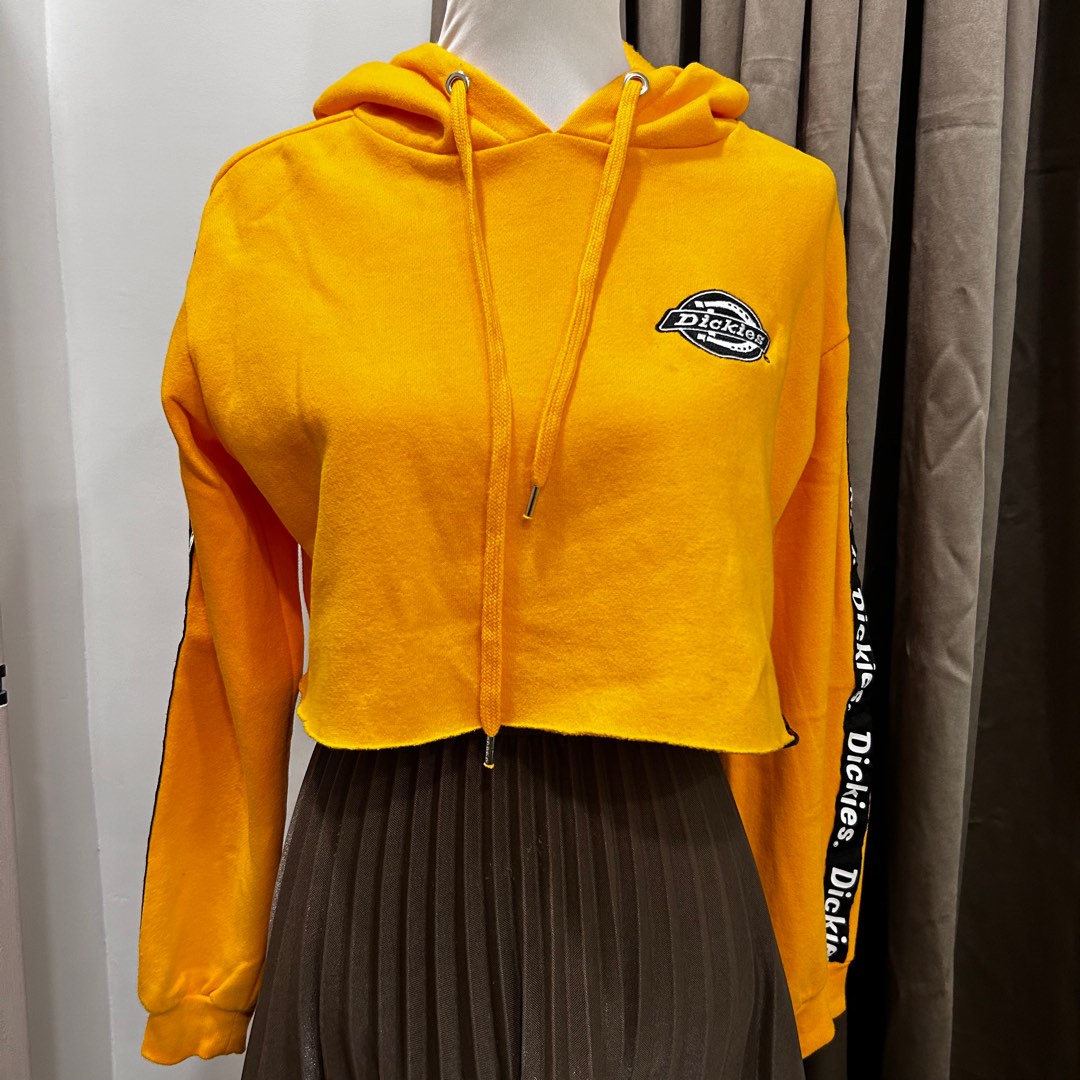 Crop top yellow hoodie clearance
