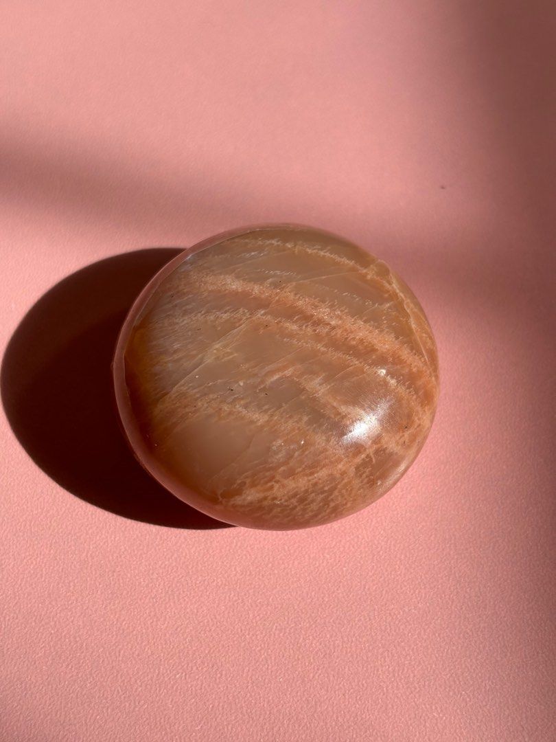 Crystals: Peach Moonstone Palm Stone (Category: Other Home Decor) located in Las Pinas. Submitted by cc.declutter (Listing ID 1314720839, Image 1). Description: up for sale peach moonstone palm stone php 300, negotiable 2 x 4.2 x 4.5 cm pay 50% within 24 hours, then settle remaining balance in 3 days max location: las piñas mop: bpi, maya, gcash mod: same-day delivery, j&t, gogoxpress.