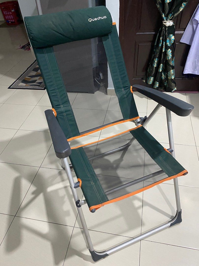 Decathlon Camping Comfortable Reclining Folding Armchair Steel Quechua