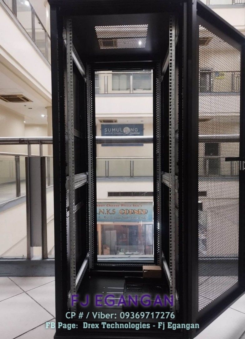 D-Tech 32u Data Cabinet | 32u Network Cabinet | IDF (Category: Networking) located in Pasig City. Submitted by fjEgangan (Listing ID 1314737023, Image 1). Description: D-Tech 32u Data Cabinet | 32u Network Cabinet | IDF Without Accessories / Cabinet only: ✅️ D-Tech 6832F 32U Free Standing Data Cabinet W=600x D=800x H=5.5FT (Note: 4Fanslot, Pure Black, Glass Front Door, Perforated Rear) @ 18,000.00 With accessories / complete set: ✅️ D-Tech 6832F 