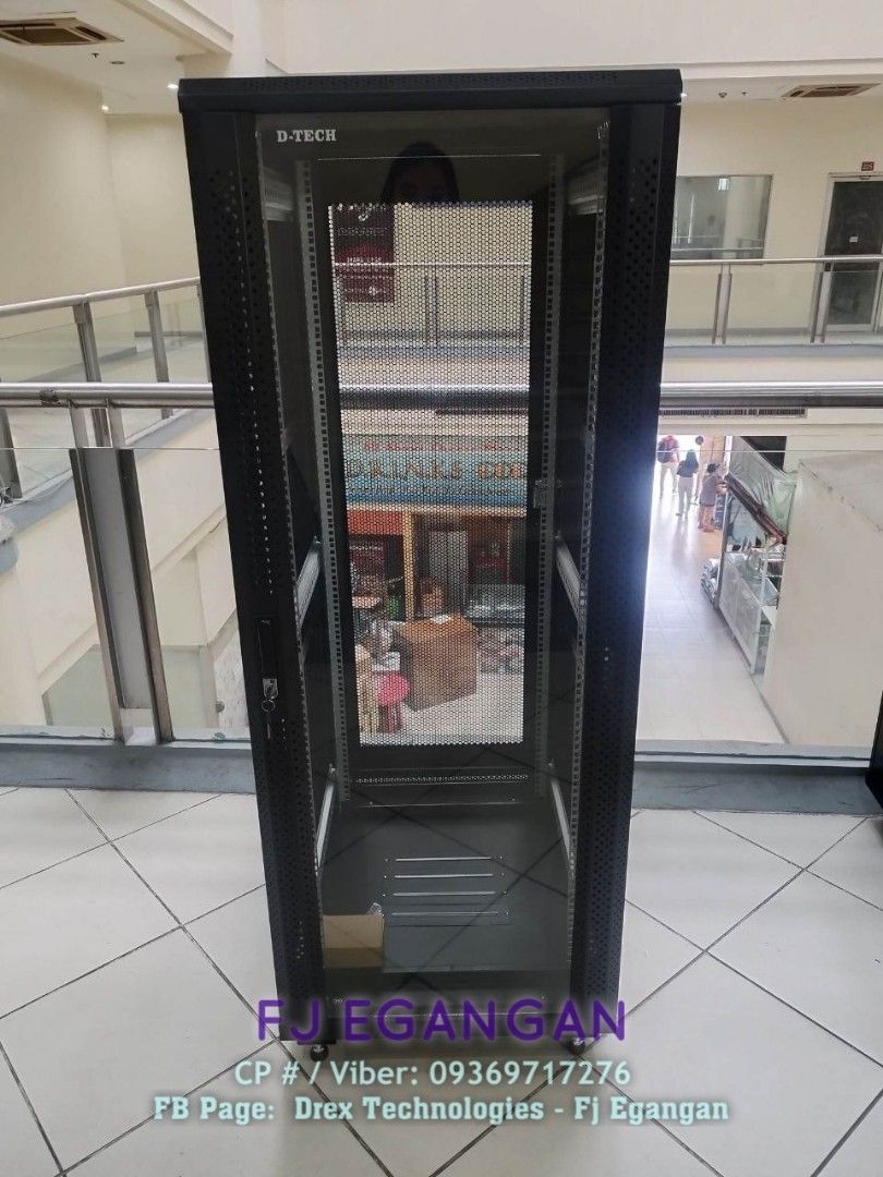 D-Tech 32u Data Cabinet | 32u Network Cabinet | IDF (Category: Networking) located in Pasig City. Submitted by fjEgangan (Listing ID 1314737023, Image 3). Description: D-Tech 32u Data Cabinet | 32u Network Cabinet | IDF Without Accessories / Cabinet only: ✅️ D-Tech 6832F 32U Free Standing Data Cabinet W=600x D=800x H=5.5FT (Note: 4Fanslot, Pure Black, Glass Front Door, Perforated Rear) @ 18,000.00 With accessories / complete set: ✅️ D-Tech 6832F 