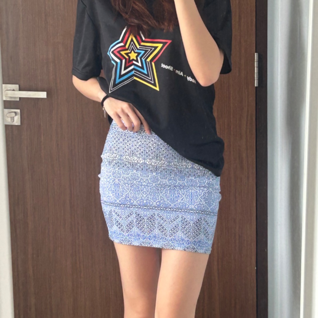 factorie blue print skirt