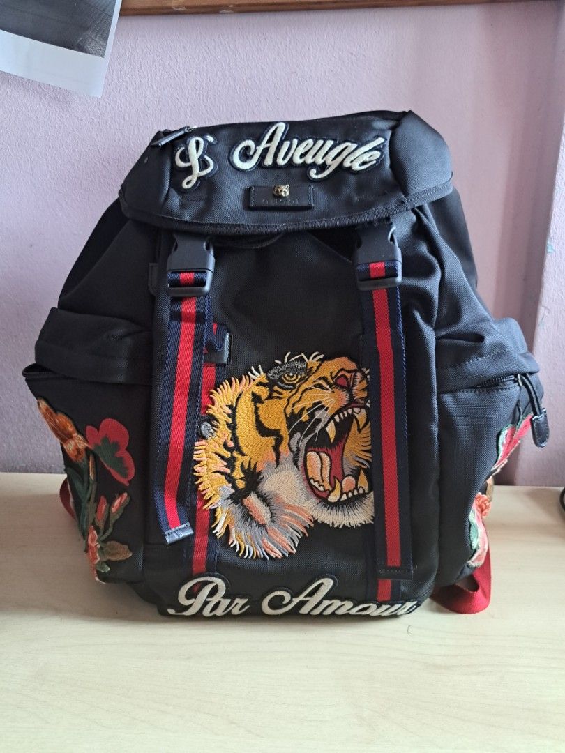 Gucci bagpack Techno Canvas Embroidered Tiger