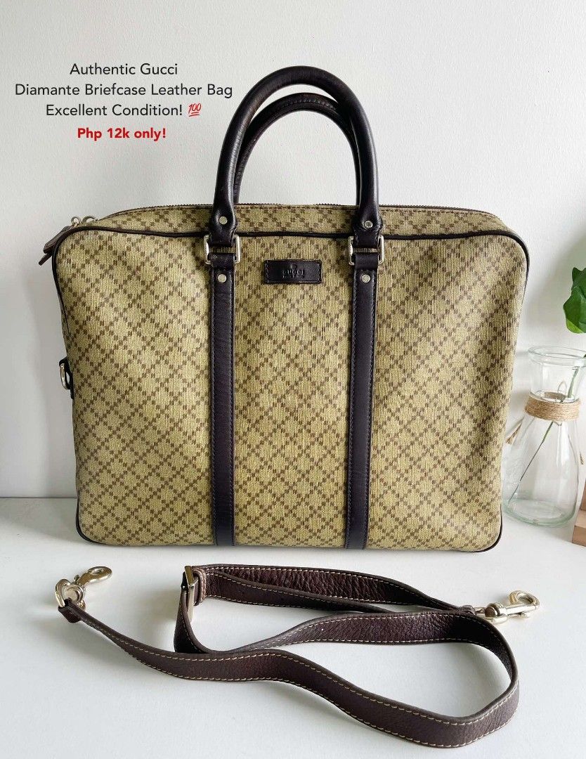 Gucci leather briefcase online