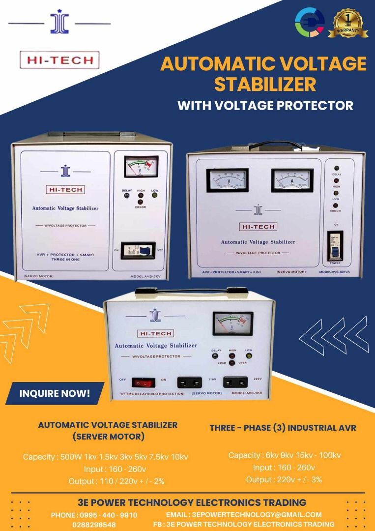 HI-TECH SINGLE PHASE AVR (Category: Office & Business Technology) located in Quezon City. Submitted by pinkbutterfly.1993 (Listing ID 1314644380, Image 2). Description: WE OFFER : ✅ UPS BATTERY ✅ AVR ✅ UPS ✅ ISOLATION TRANSFORMER ✅ BATTERY ✅ WIRELESS BATTERY MONITORING ✅ AUTOMATIC TRANSFER SWITCH (ATS) ✅ MANUAL TRANSFER SWITCH (MTS) ✅ CUSTOMIZE DATA RACK OTHER SERVICES : ✅ CHECK UP ✅ REPAIR ✅ REPLACE BATTERY CONNECTOR ✅ BOARD CLEANING ✅ REPLACE L