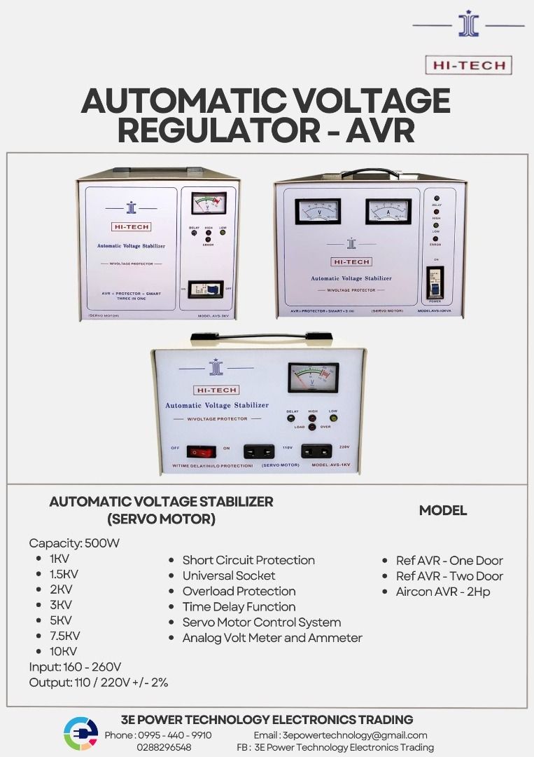 HI-TECH SINGLE PHASE AVR (Category: Office & Business Technology) located in Quezon City. Submitted by pinkbutterfly.1993 (Listing ID 1314644380, Image 1). Description: WE OFFER : ✅ UPS BATTERY ✅ AVR ✅ UPS ✅ ISOLATION TRANSFORMER ✅ BATTERY ✅ WIRELESS BATTERY MONITORING ✅ AUTOMATIC TRANSFER SWITCH (ATS) ✅ MANUAL TRANSFER SWITCH (MTS) ✅ CUSTOMIZE DATA RACK OTHER SERVICES : ✅ CHECK UP ✅ REPAIR ✅ REPLACE BATTERY CONNECTOR ✅ BOARD CLEANING ✅ REPLACE L