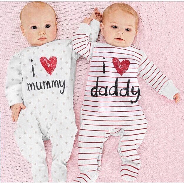 I love Dad Black N Gray Cotton Romper
