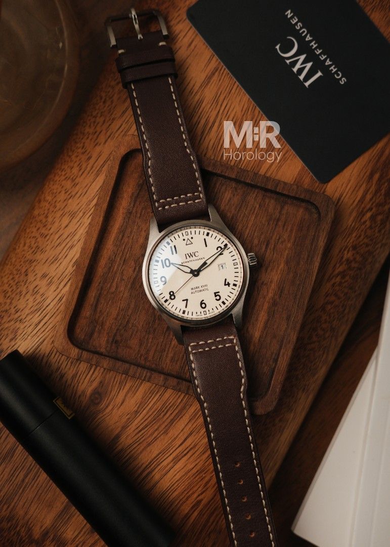 IWC PILOT MK18 REF 327012 (Category: Luxury Watches) located in San Juan City. Submitted by horologymr (Listing ID 1314585574, Image 3). Description: IWC PILOT MK18 reference 327012 Year 2020 White dial 40mm case diameter Stainless steel Original leather strap Automatic cal 35111 42hours power reserve Sapphire glass 9/10 condition Complete set P220k IG@HorologyMR Trades accepted/ negotiable Shipping available ✅ All photos are actual photos of the