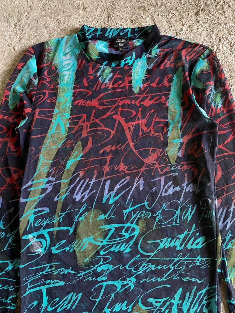 Jean Paul Gaultier AW'97 “Fight Racism” Mesh Top, Men's Fashion