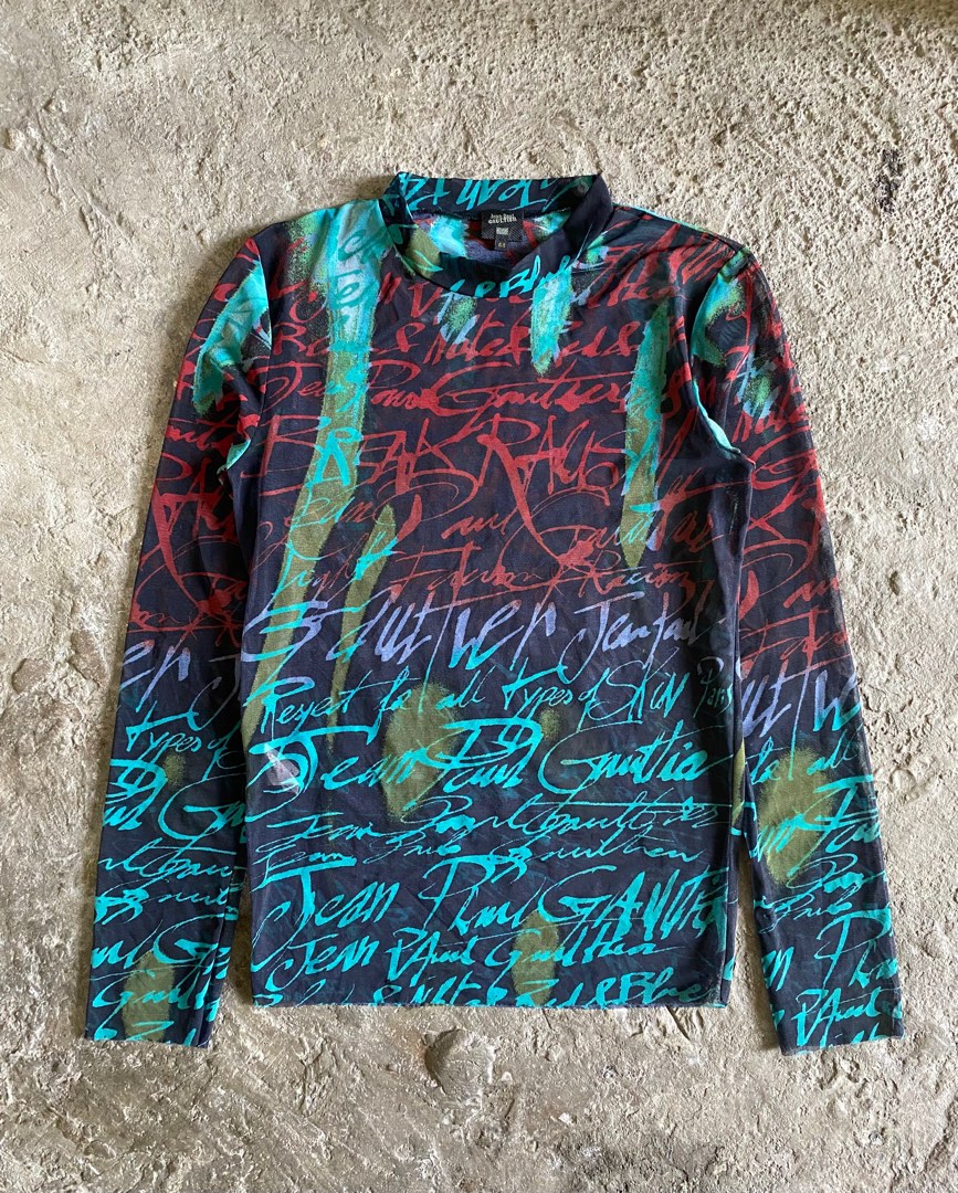 Jean Paul Gaultier AW'97 “Fight Racism” Mesh Top, Men's Fashion