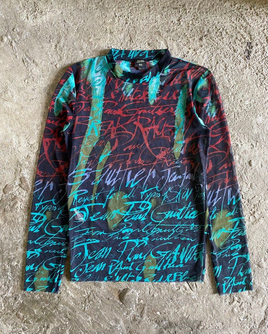 Jean Paul Gaultier AW'97 “Fight Racism” Mesh Top, Men's Fashion