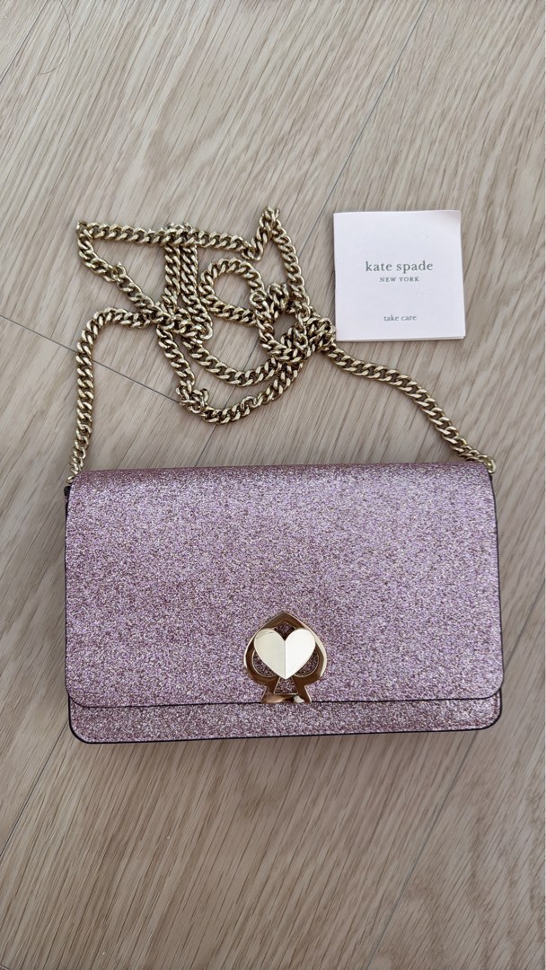 Kate spade Nicola twist lock chain wallet rose gold
