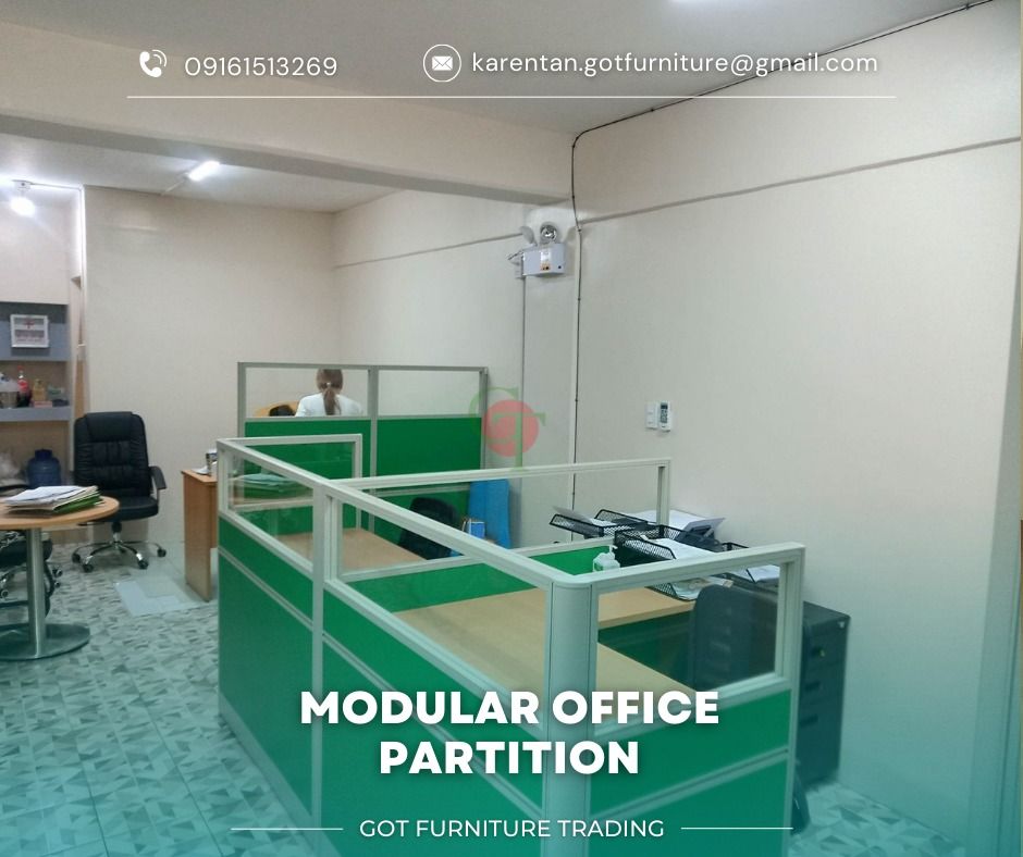 Laminated Finish Workstation with Glass | L-type table., Furniture ...