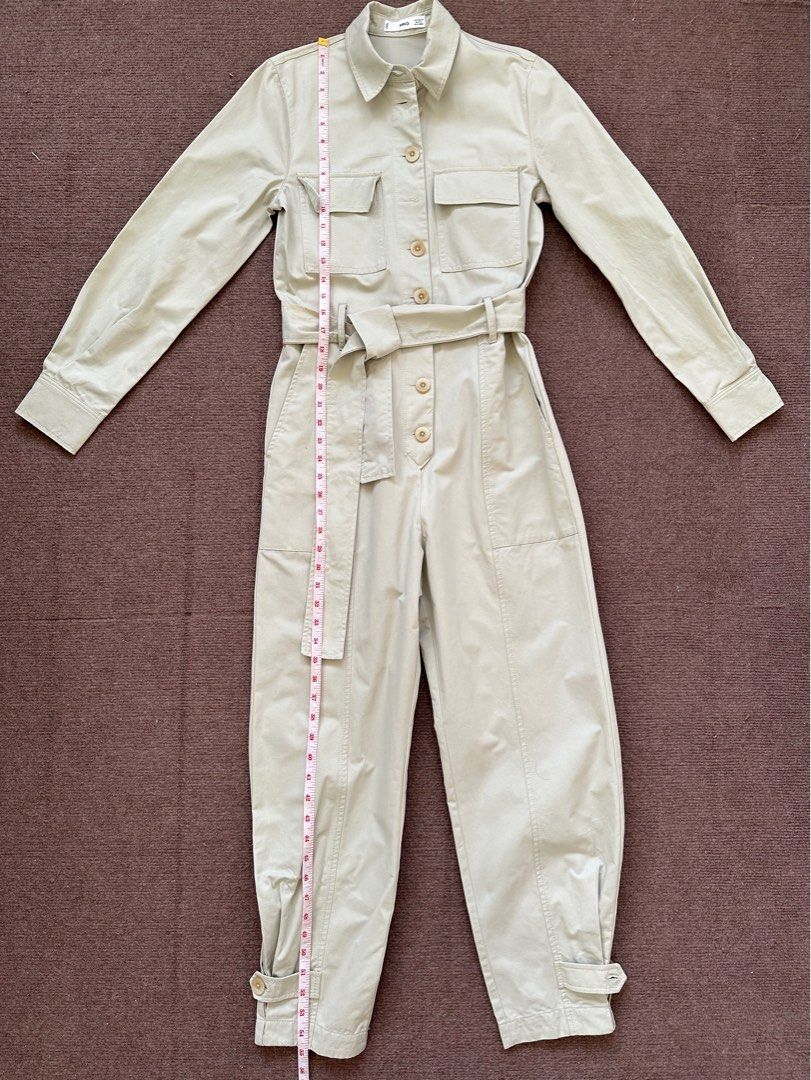 Mango Overalls (Category: Jumpsuits) located in Quezon City. Submitted by declutteringbybones (Listing ID 1314618478, Image 2). Description: Mango Overalls / Jumpsuit Size: XS With stains on the back right shoulder and belt but can be washed, see photos.