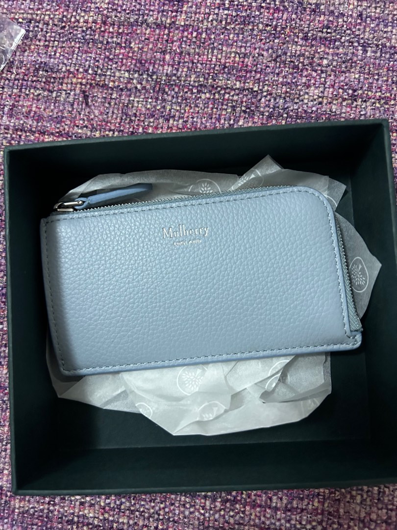 Mulberry blue card key holder wallet
