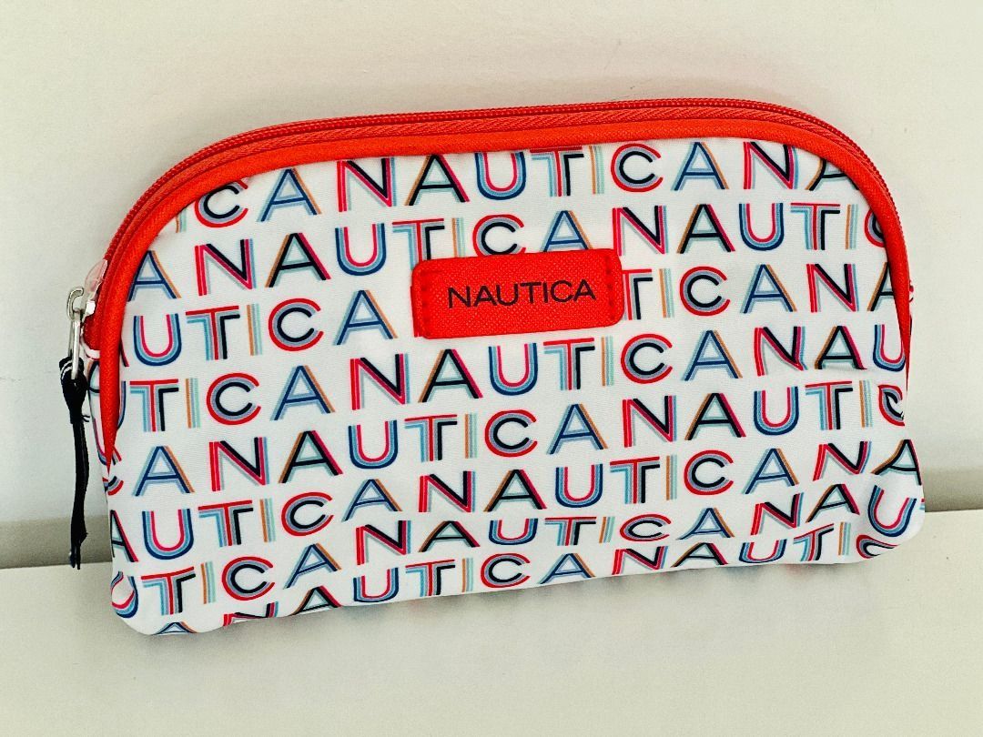 NAUTICA WHITE CONCENTRIC LOGO LIGHTWEIGHT TRAVEL COSMETIC MAKEUP BAG POUCH Women s Fashion Bags Wallets Purses Pouches on Carousell