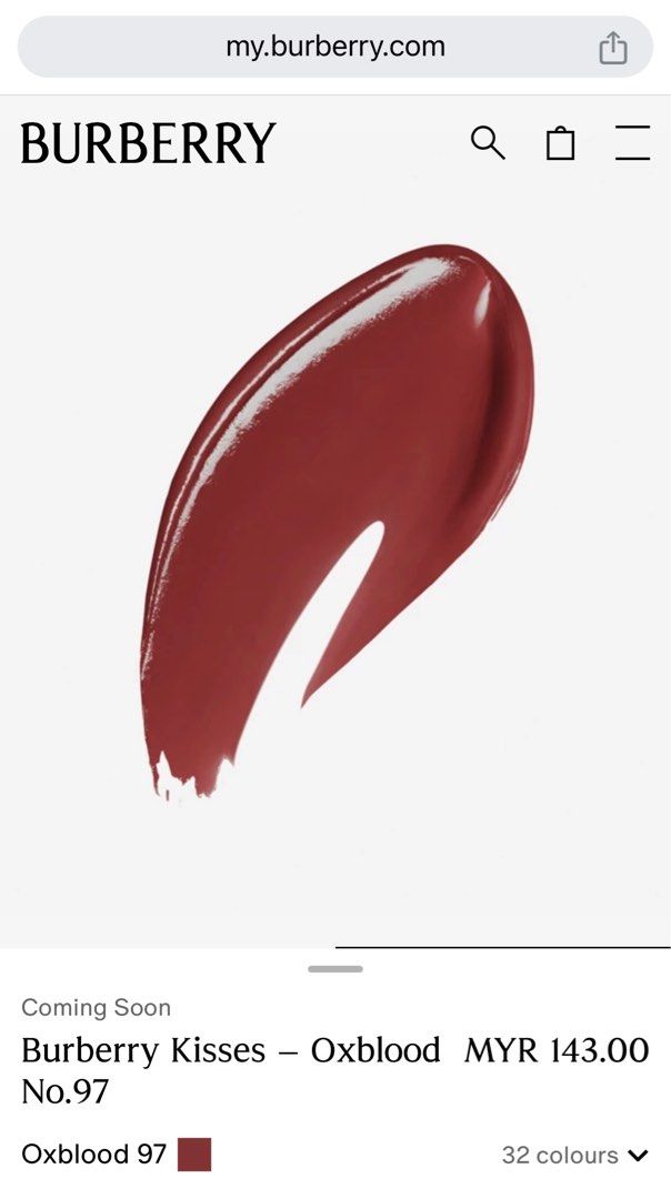 New Burberry Lipstick no.97 Oxblood