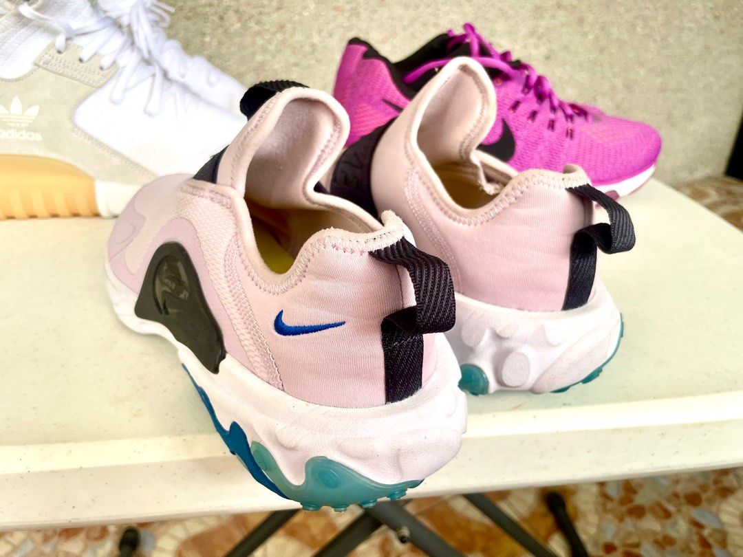 Nike Womens running shoes (Category: Sneakers) located in Angeles City. Submitted by mckoysanto24223 (Listing ID 1314588546, Image 3). Description: N!ke PRESTO React (Womens) Size: 40 Brandnew Color: Pink No box P1.3k php N|KE Tailwind (Womens) Size: 40.5 Used once-like new Color: Purple No box P800 php Pampanga Area!!!!.