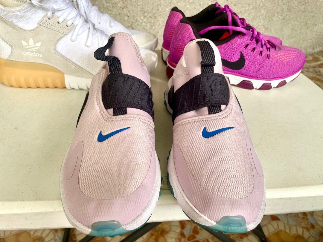 Nike Womens running shoes (Category: Sneakers) located in Angeles City. Submitted by mckoysanto24223 (Listing ID 1314588546, Image 2). Description: N!ke PRESTO React (Womens) Size: 40 Brandnew Color: Pink No box P1.3k php N|KE Tailwind (Womens) Size: 40.5 Used once-like new Color: Purple No box P800 php Pampanga Area!!!!.
