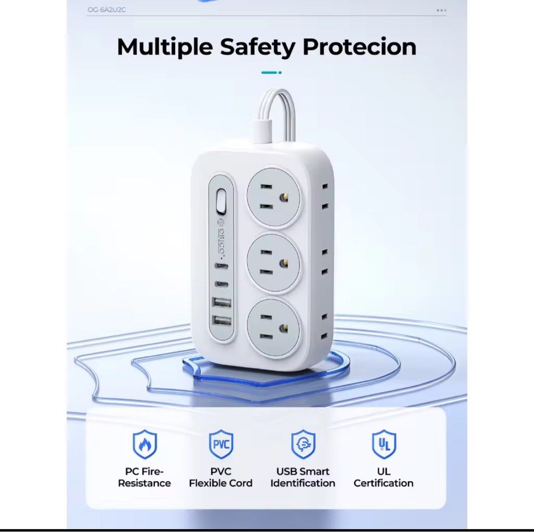 ORICO US Plug Power Strip with Overload Protection Switch Electric ...