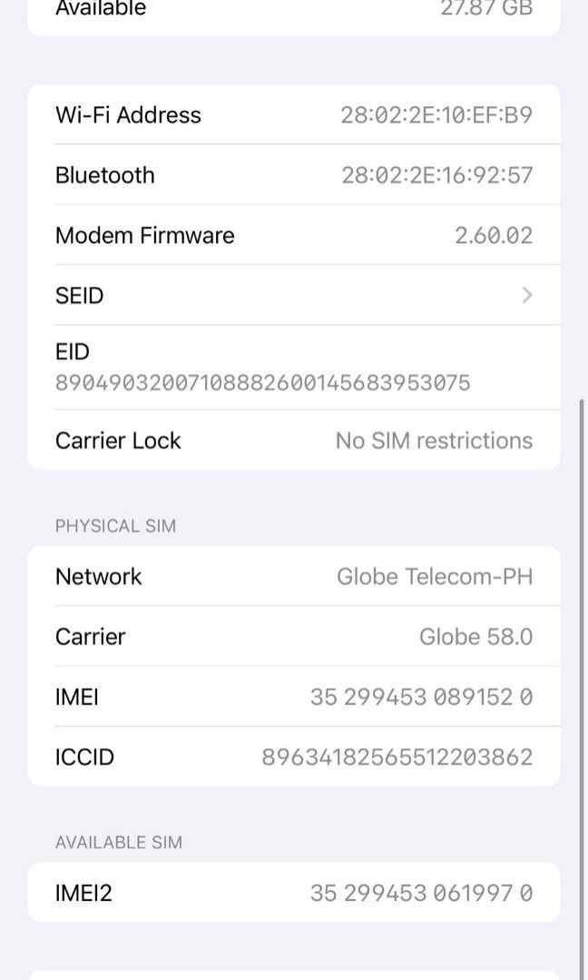 Original Iphone 14 pro 128 (Category: iPhone 14 Series) located in Quezon City. Submitted by moonchayo (Listing ID 1314714522, Image 3). Description: slightly used iphone 14 bought in canada with original box you can use any sim card no charger.