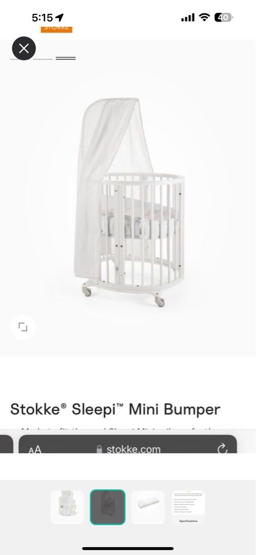 Stokke sleepi mini bumper sale