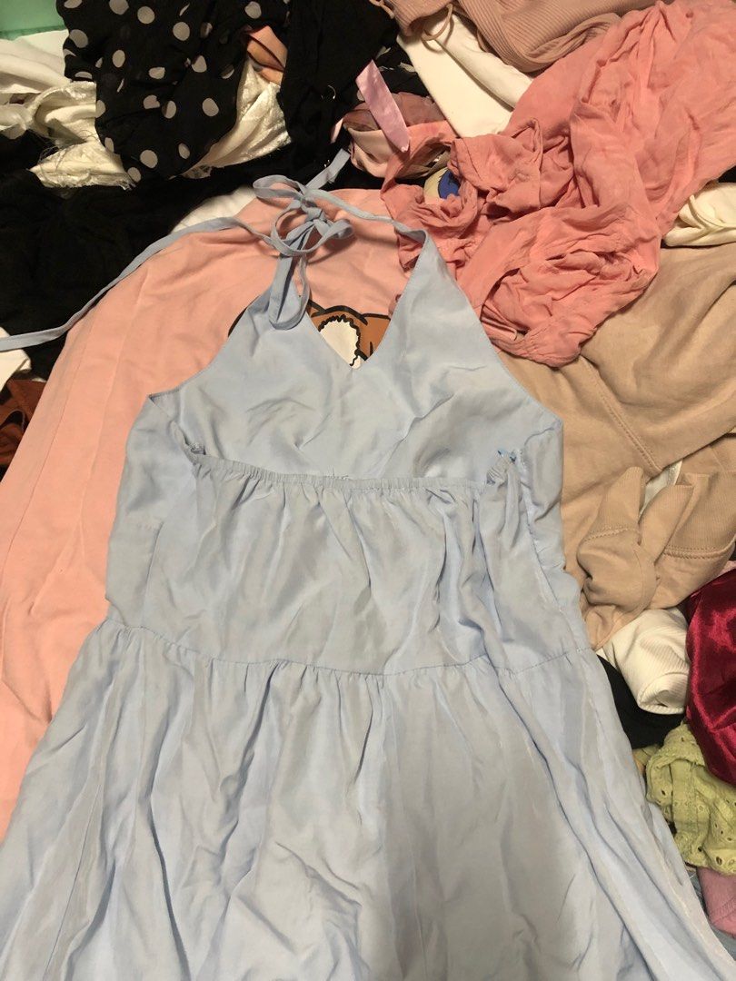 powder blue backless flowy dress (Category: Dresses) located in Taguig. Submitted by hanzdeclutter (Listing ID 1314634839, Image 2). Description: just used once :) small rfs: declutter pay first - gcash lalamove / j&t sf starts at ₱45 📍Taguig.