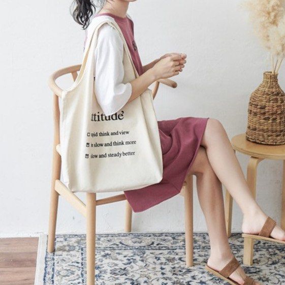 Ready Stock Tote bag student korean style printed aesthetic totebag canves tuition eco shoulder handbeg Women s Fashion Bags Wallets Shoulder Bags on Carousell