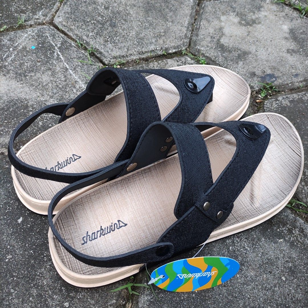 Sepatu Sendal Jepit Karet Black bisa 2 Model Gaya Size 42, Fesyen Pria