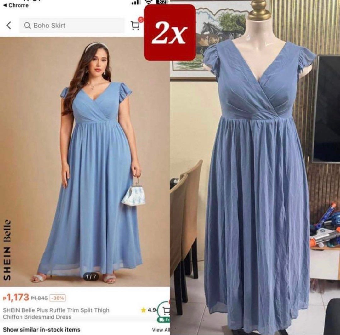 Shein plus size dusty blue chiffon padded long dress, Women's Fashion, Dresses & Sets, Evening dresses & gowns on Carousell Shein plus size dusty blue chiffon padded long dress, Women's Fashion, Dresses & Sets, Evening dresses & gowns on Carousell