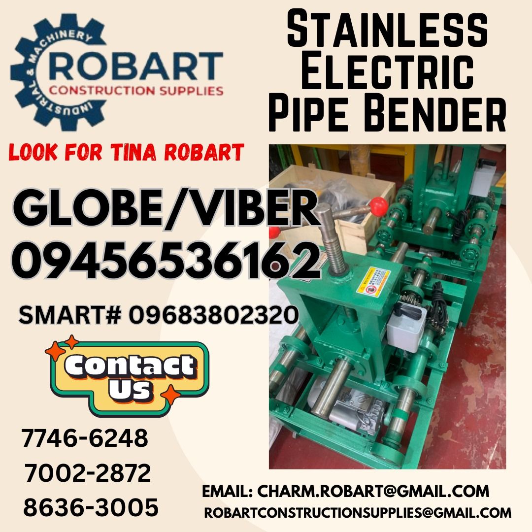 STAINLESS ELECTRIC PIPE BENDER (Category: Construction Tools & Equipment) located in Manila. Submitted by tina.sales (Listing ID 1314655610, Image 1). Description: STAINLESS ELECTRIC PIPE BENDER ₱45,000 𝑹𝑶𝑩𝑨𝑹𝑻 𝑪𝑶𝑵𝑺𝑻𝑹𝑼𝑪𝑻𝑰𝑶𝑵 𝑺𝑼𝑷𝑷𝑳𝑰𝑬𝑺 𝑶𝒇𝒇𝒊𝒄𝒆 𝑨𝒅𝒅𝒓𝒆𝒔𝒔: 𝟏𝟒𝟎𝟓 𝒀𝒖𝒔𝒆𝒄𝒐 𝑺𝒕. 𝑺𝒕𝒂 𝑪𝒓𝒖𝒛 𝑴𝒂𝒏𝒊𝒍𝒂 𝑺𝑬𝑵𝑫 𝑼𝑺 𝑴𝑬𝑺𝑺𝑨𝑮𝑬 𝑭𝑶𝑹 𝑰𝑵𝑸𝑼𝑰𝑹𝑰𝑬𝑺 ‼️ ‼️ 𝑮𝒍𝒃𝒆 - (𝟢𝟫𝟒𝟓-𝟔𝟓𝟑-𝟔𝟏𝟔𝟐) 𝑻.𝑴. 