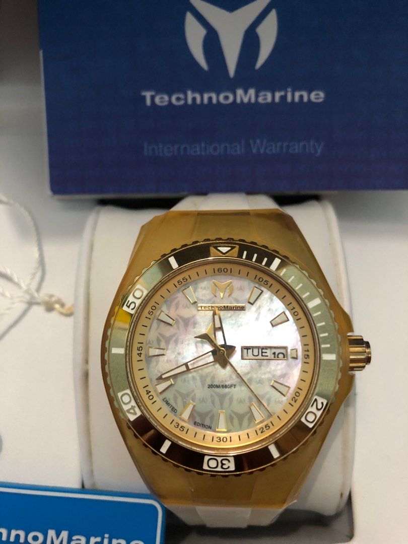 Techno Marine watch (Category: Luxury Watches) located in Binan City. Submitted by winds06 (Listing ID 1314725402, Image 2). Description: Selling my authentic Techno Marine watch. Original price $325. Complete with box. Seldom use it. rush sale!!! rfs: decluttering..