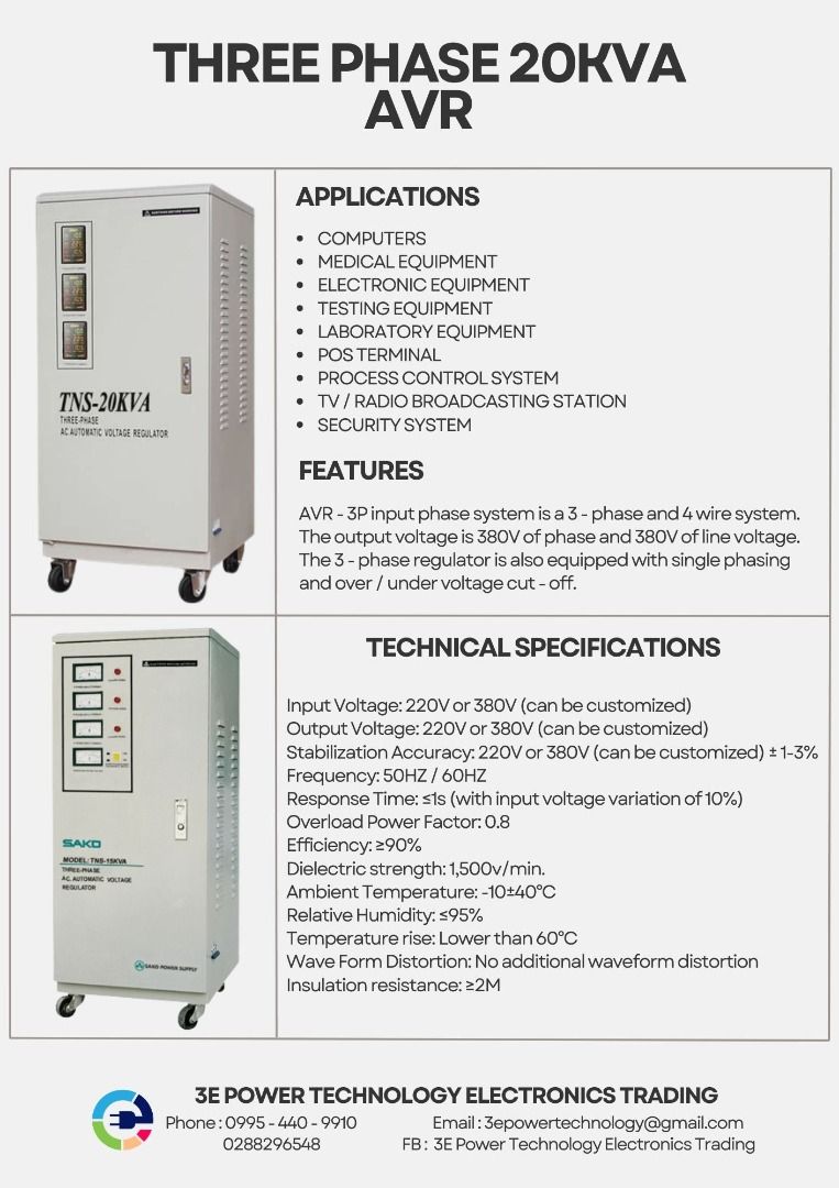 THREE PHASE AVR, Computers & Tech, Office & Business Technology on ...