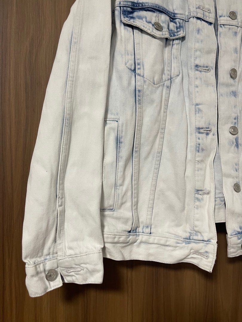 Topshop acid wash denim jacket top