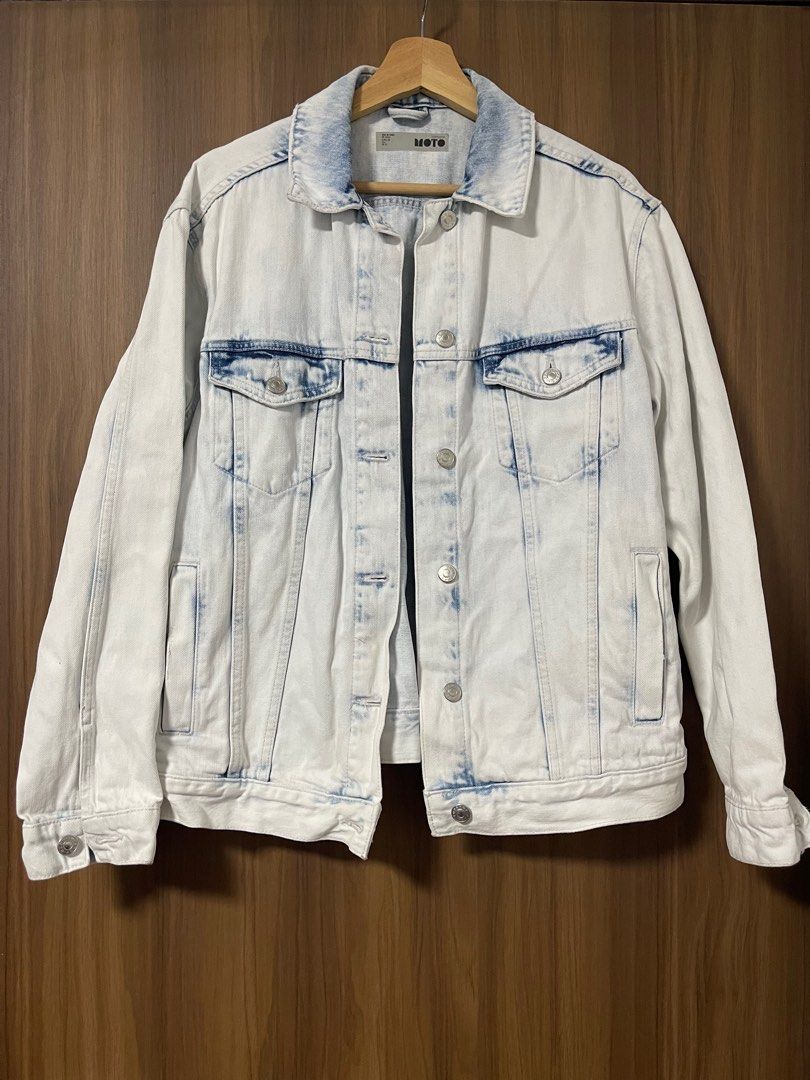 Topshop acid wash tie dye denim jacket oversize