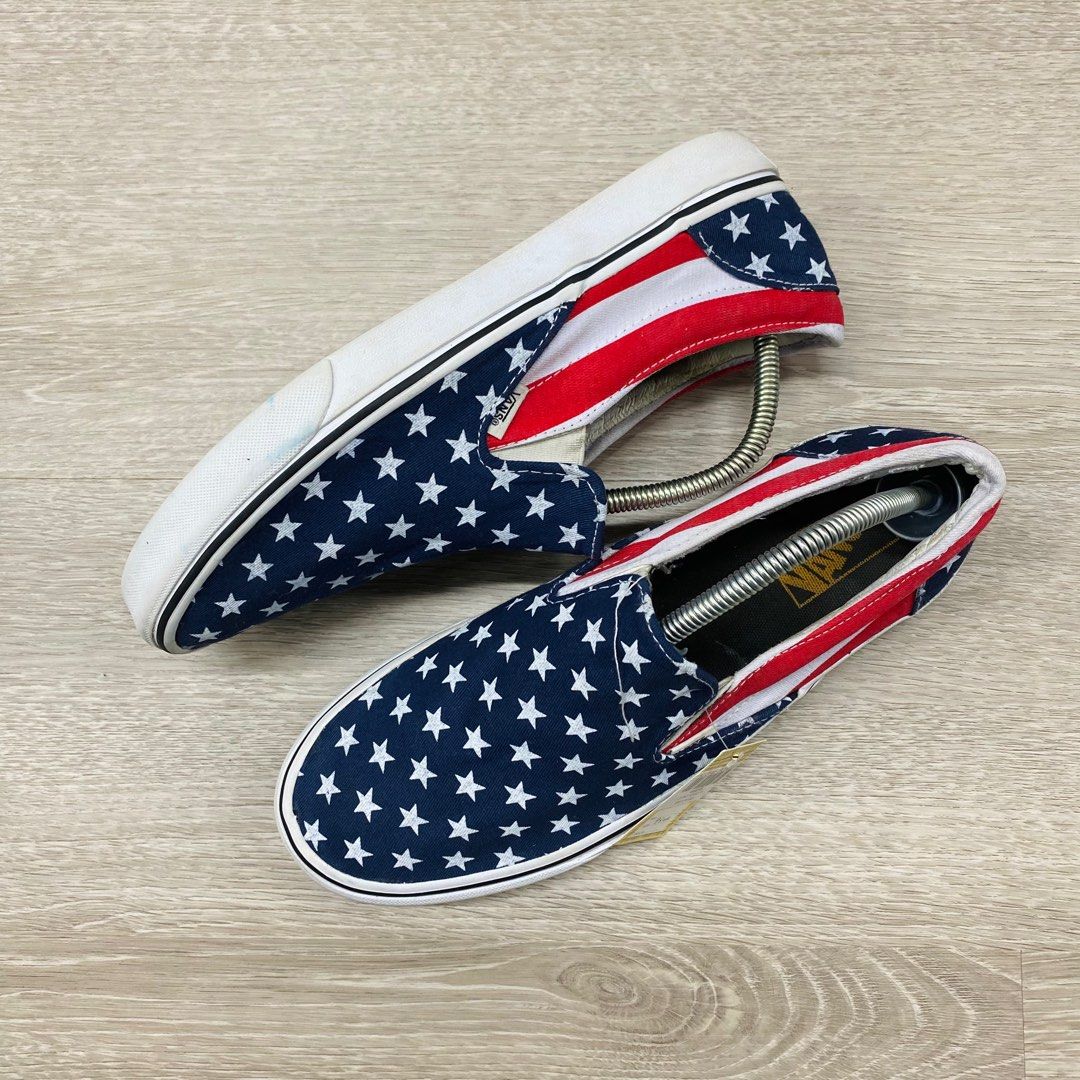 American flag vans slip ons online