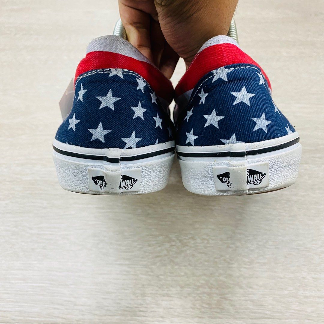 American flag vans slip ons clearance
