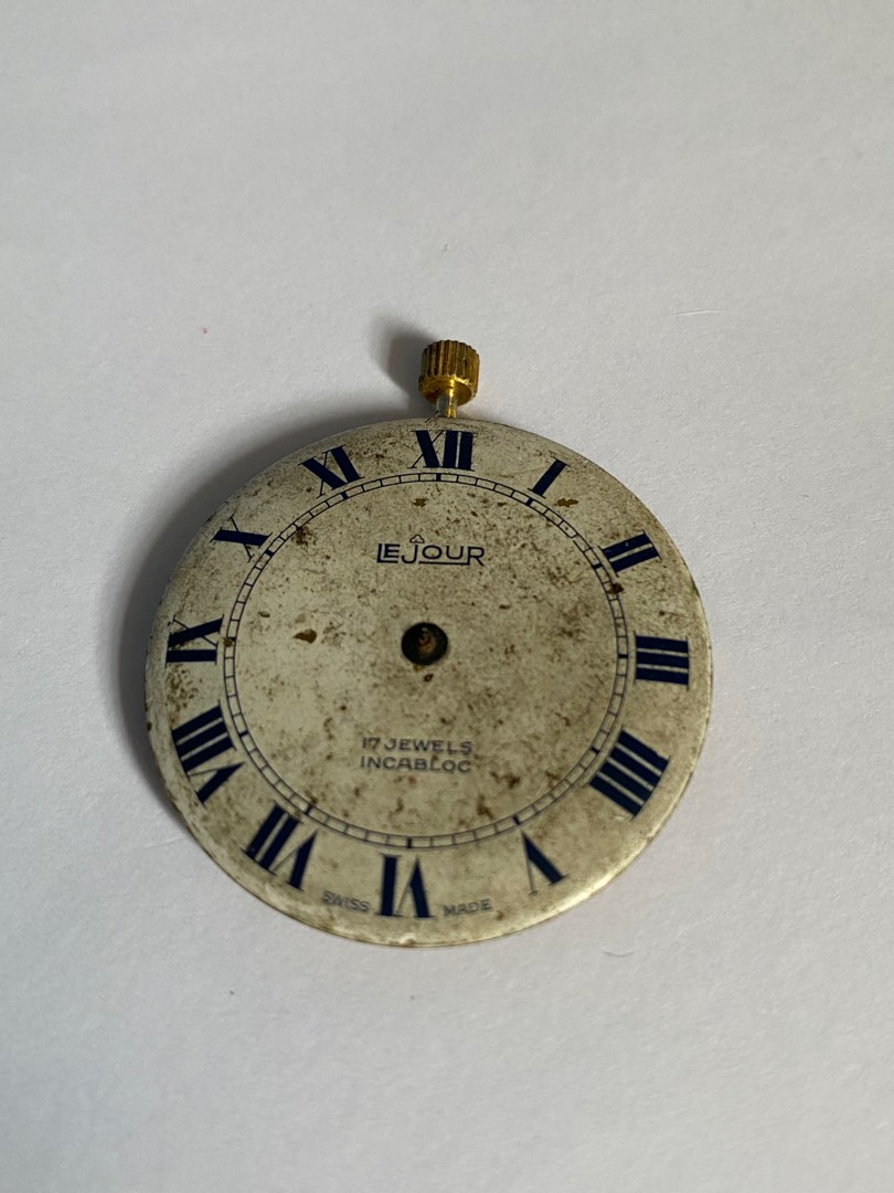 Vintage Le Jour Pocket Watch Movement Incabloc Swiss made Portrait Art Not working Men s Fashion Watches Accessories Watches on Carousell
