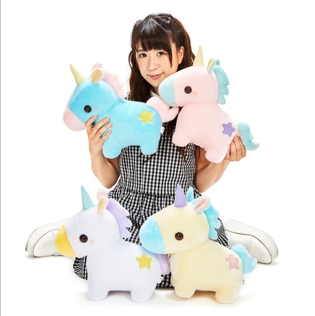 Yumekawa Unicorn Jumbo Plush comes in white and pink Amuse 35cm