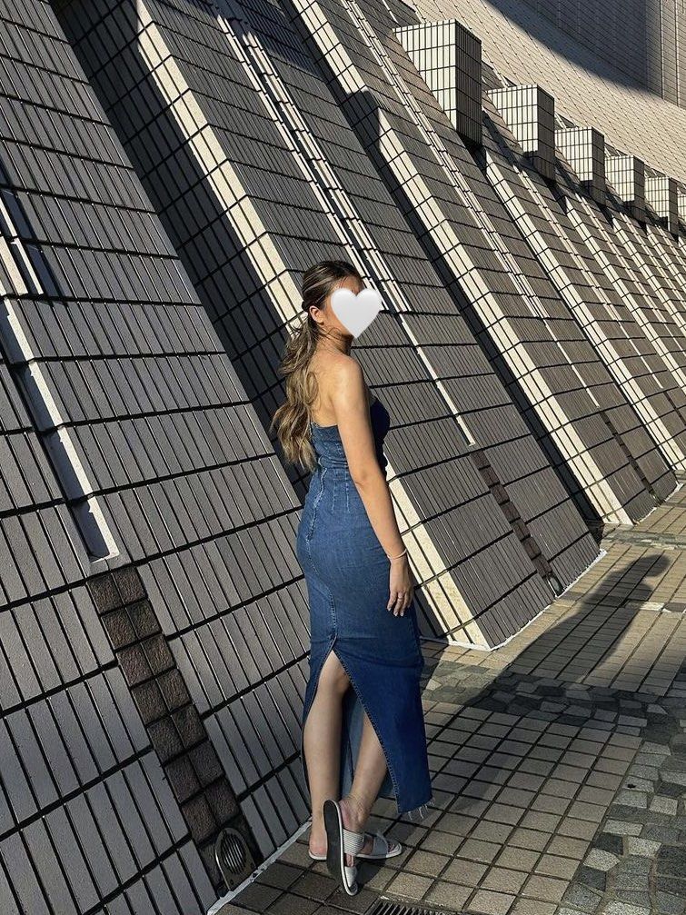 Zara denim fitted maxi tube dress, Women's Fashion, Dresses & Sets, Dresses  on Carousell