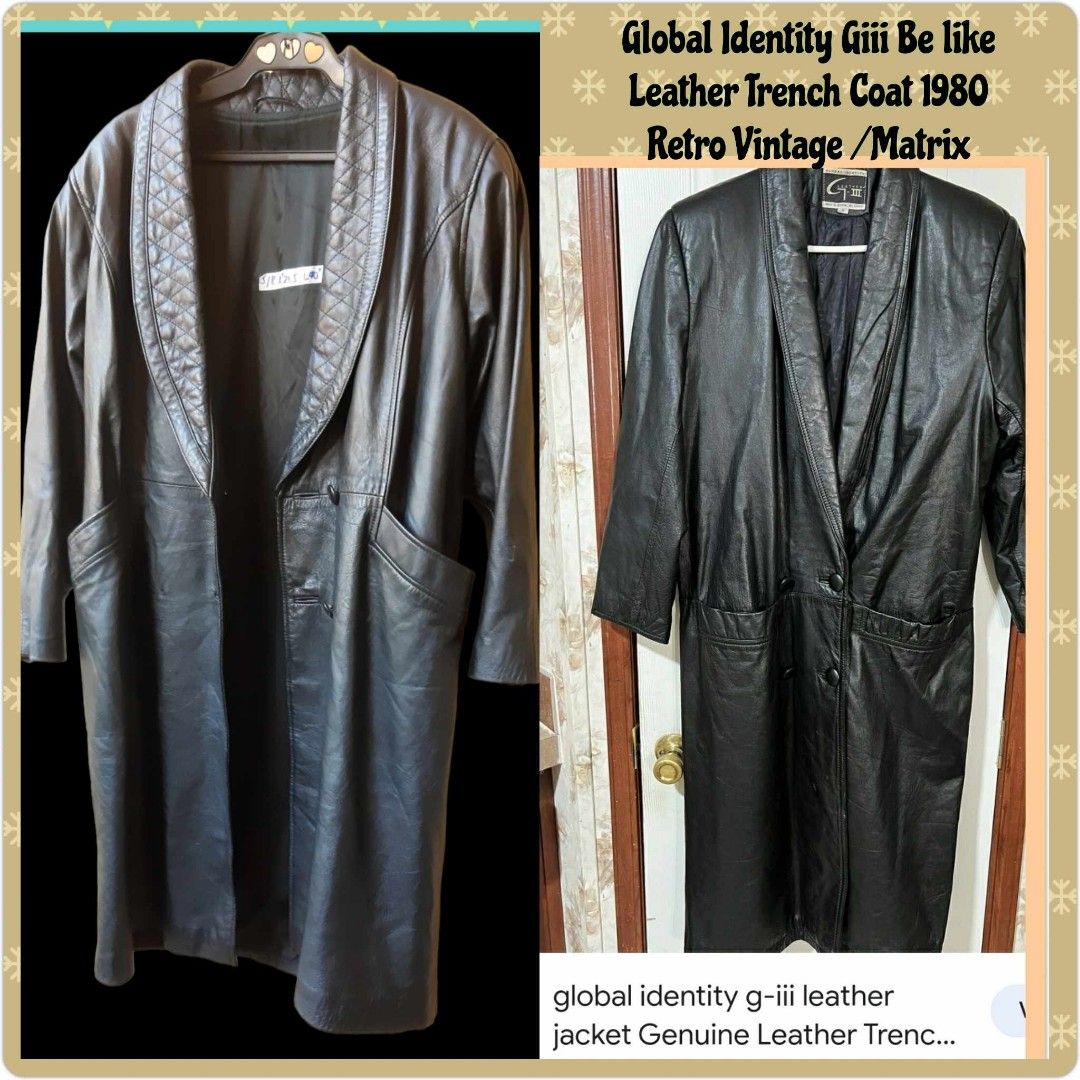 1980 s Vintage Retro Leather Trenchcoat Global identity Giii Be like GENUINE LEATHER TRENCH COAT The Matrix Costume Men s Fashion Coats Jackets and Outerwear on Carousell