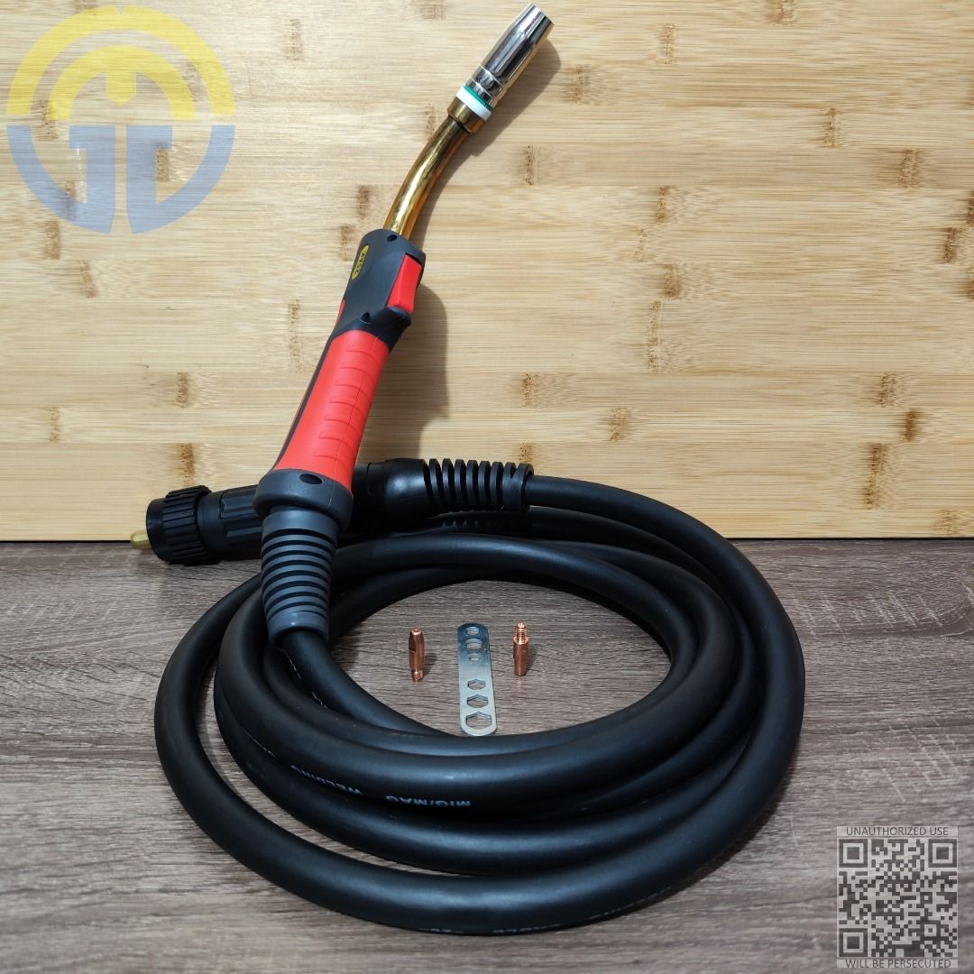 25AK MIG Welding Torch Air Cooled 5M (Category: Construction Tools & Equipment) located in Mandaluyong City. Submitted by gavz6488 (Listing ID 1314860123, Image 2). Description: Air cooled MIG Welding torch. Current rating is 230A and running at 60 percent duty cycle. Fits in 0.8 to 1.2 mm diameter wire spool. Rubber torch with high insulating property. Flexible torch suitable for all types of welder as it is comfortable to be used. ISO 9001, CE,