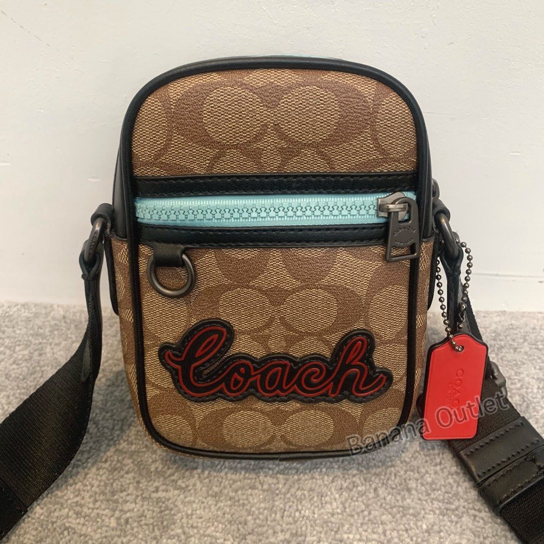 COACH TERRAIN Crossbody Men Monogram casual Sling Leather small mini Shoulders holiday cool pouch Bag Boyfriend Husband Brother Best Christmas Birthday Anniversary valentines Present Gift Exchange f72...