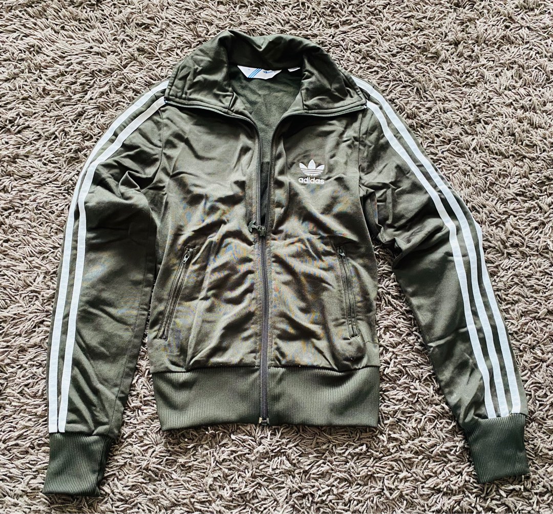 Army green adidas jacket clearance