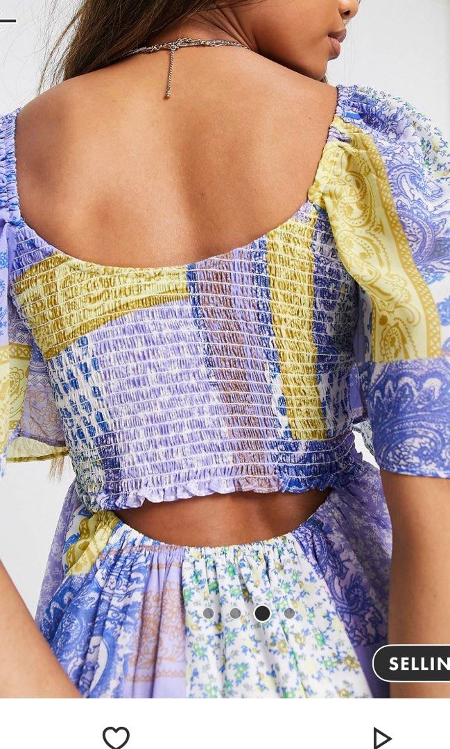 ASOS scarf print smocked dress