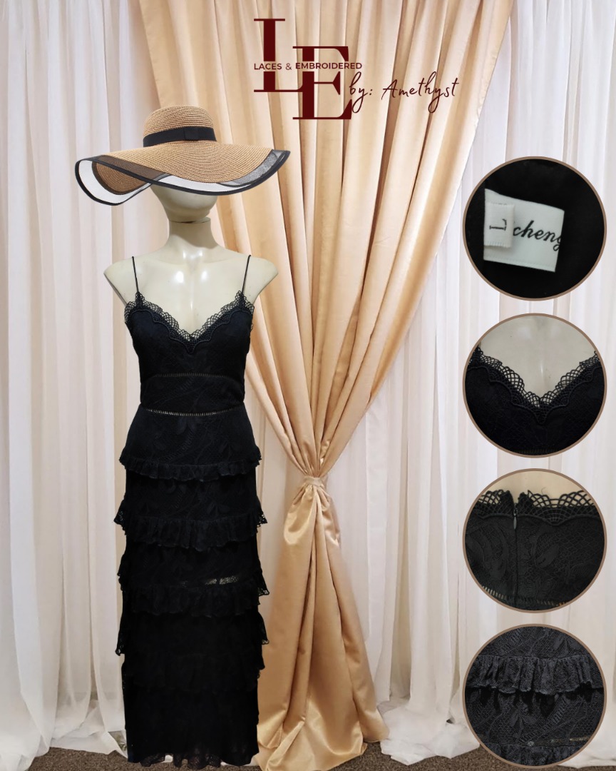 Silk Tiered Lace + Ruffle Dress (M) main image 0