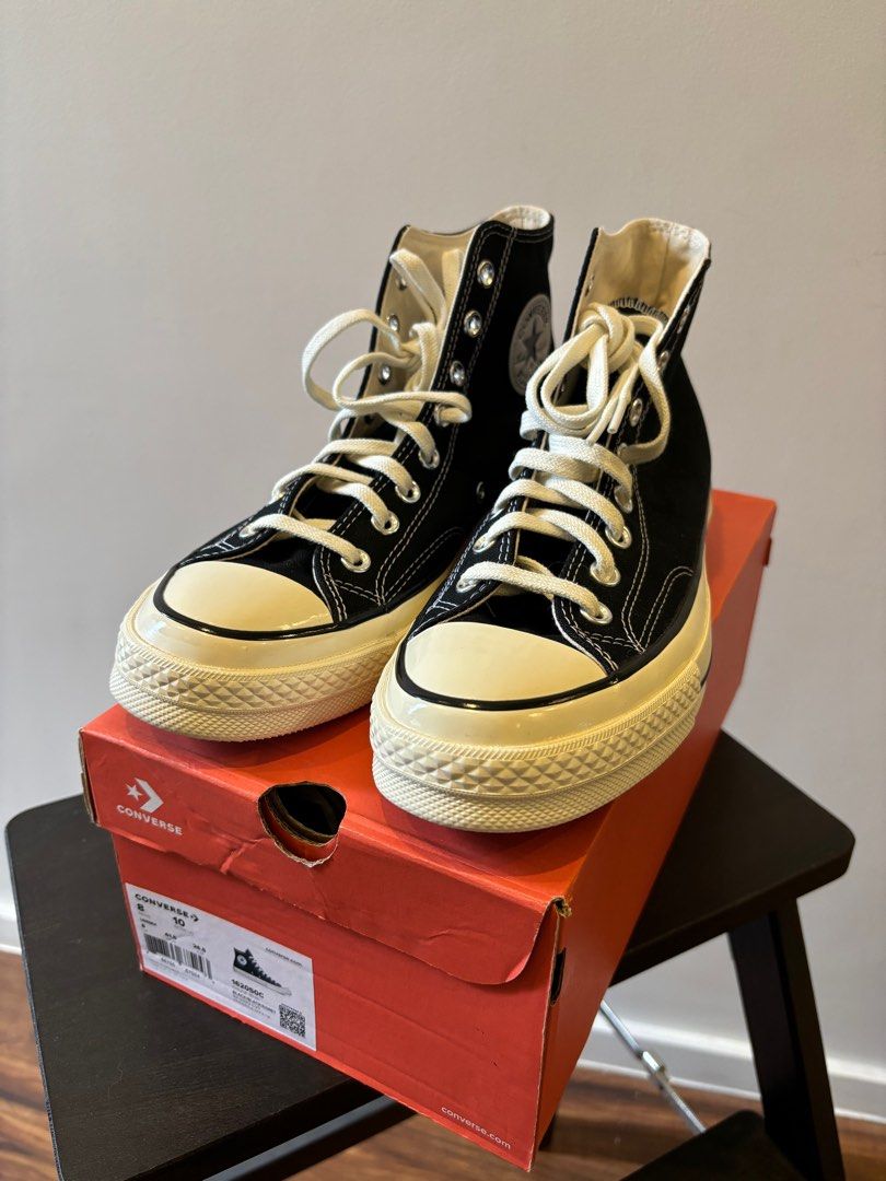 Brand New AUTHENTIC CONVERSE Chuck Taylor Vintage 70 Hi Cut Black Black Egret with Box